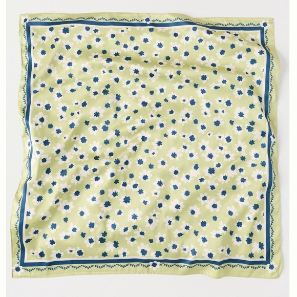 Anthropologie Accessories - New! Anthropologie Celandine Green Flower 28” Neck Bag Hair Scarf NWT